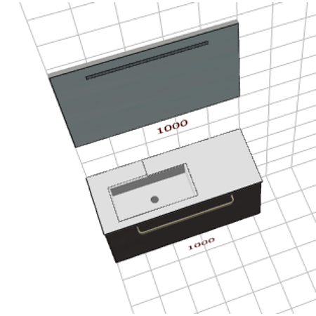 Badplanung Tecnoril-Waschtisch auf Maß Breite 100 cm