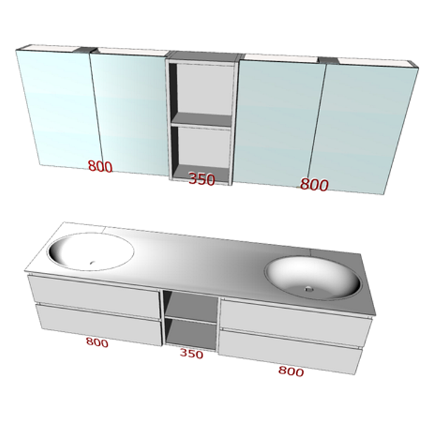 3D-Planung Waschtische und Badmöbel